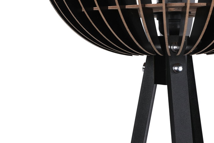 Opviq 192 Lámpara de Pie, Diseño Industrial y Escandinavo, Cuerpo de MDF Negro, Altura 145 cm, E27